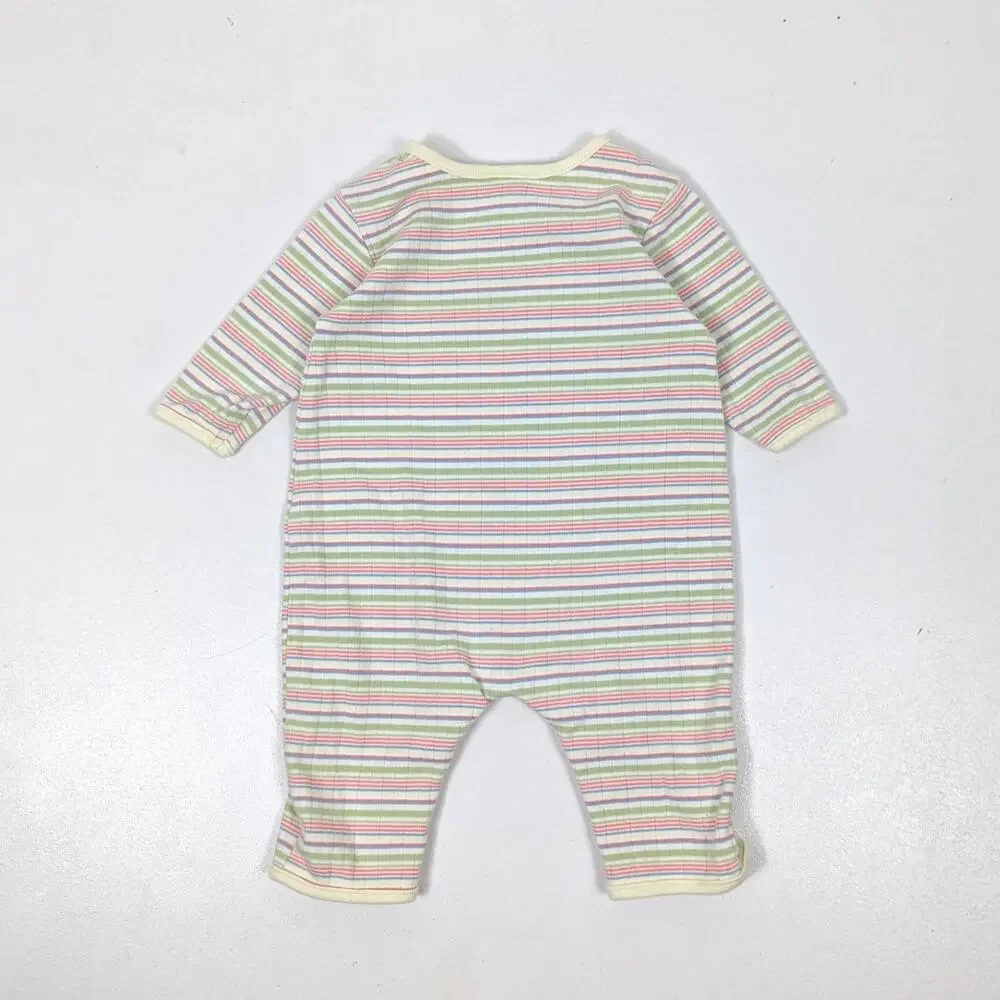 Vintage Oshkosh Bgosh Y2K Romper Baby Boys Size 3-6m Stripe Dog Outfit